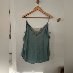 Free People intimates cami blue/green with lace size small